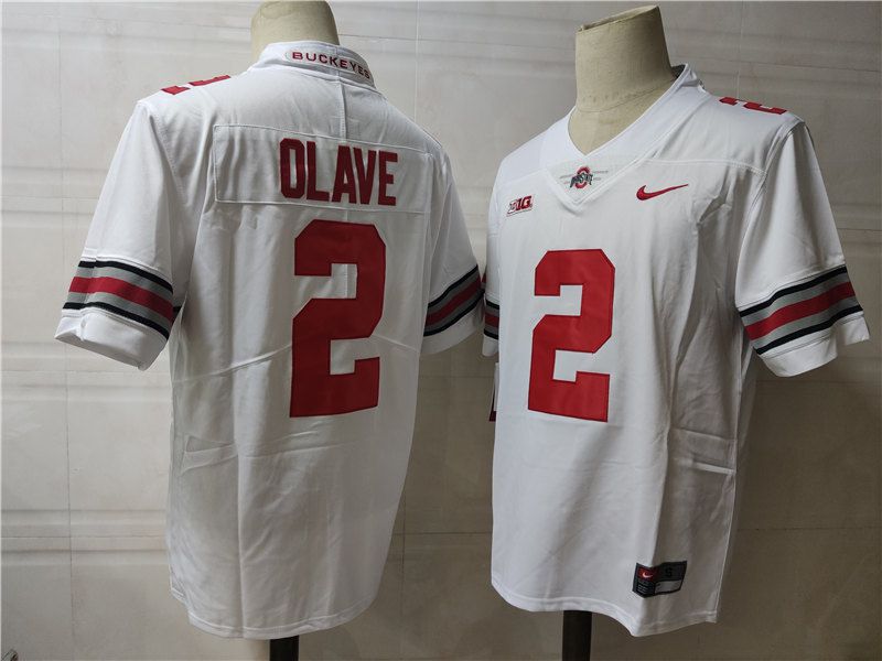 Men Ohio State Buckeyes #2 Olave White Nike 2025 NCAA Jersey->ncaa teams->NCAA Jersey